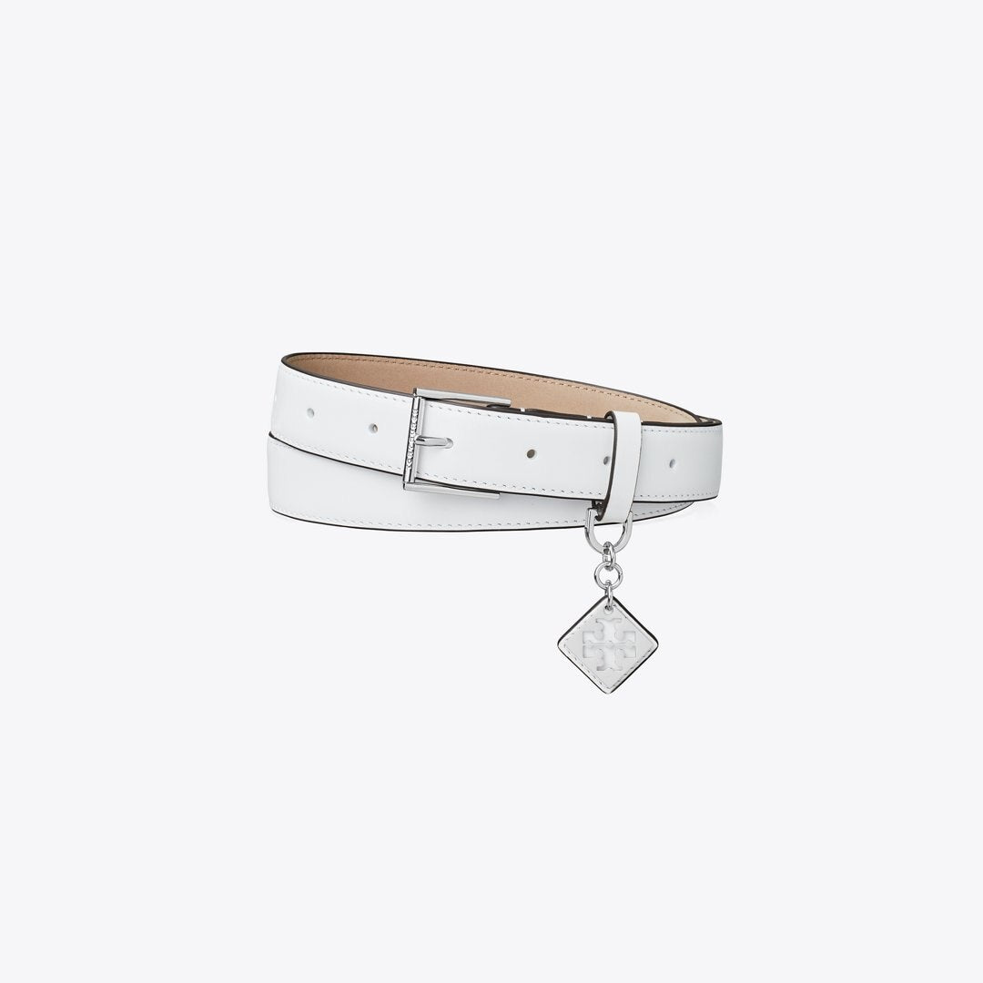 Tory Burch 1" Swing Belt Optic White