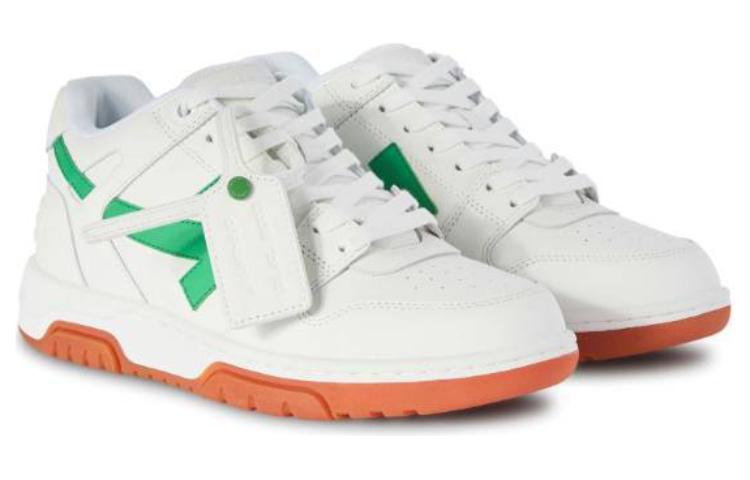 OFF-WHITE Out Of Office OOO Low Tops White Bright Green Brick Red
