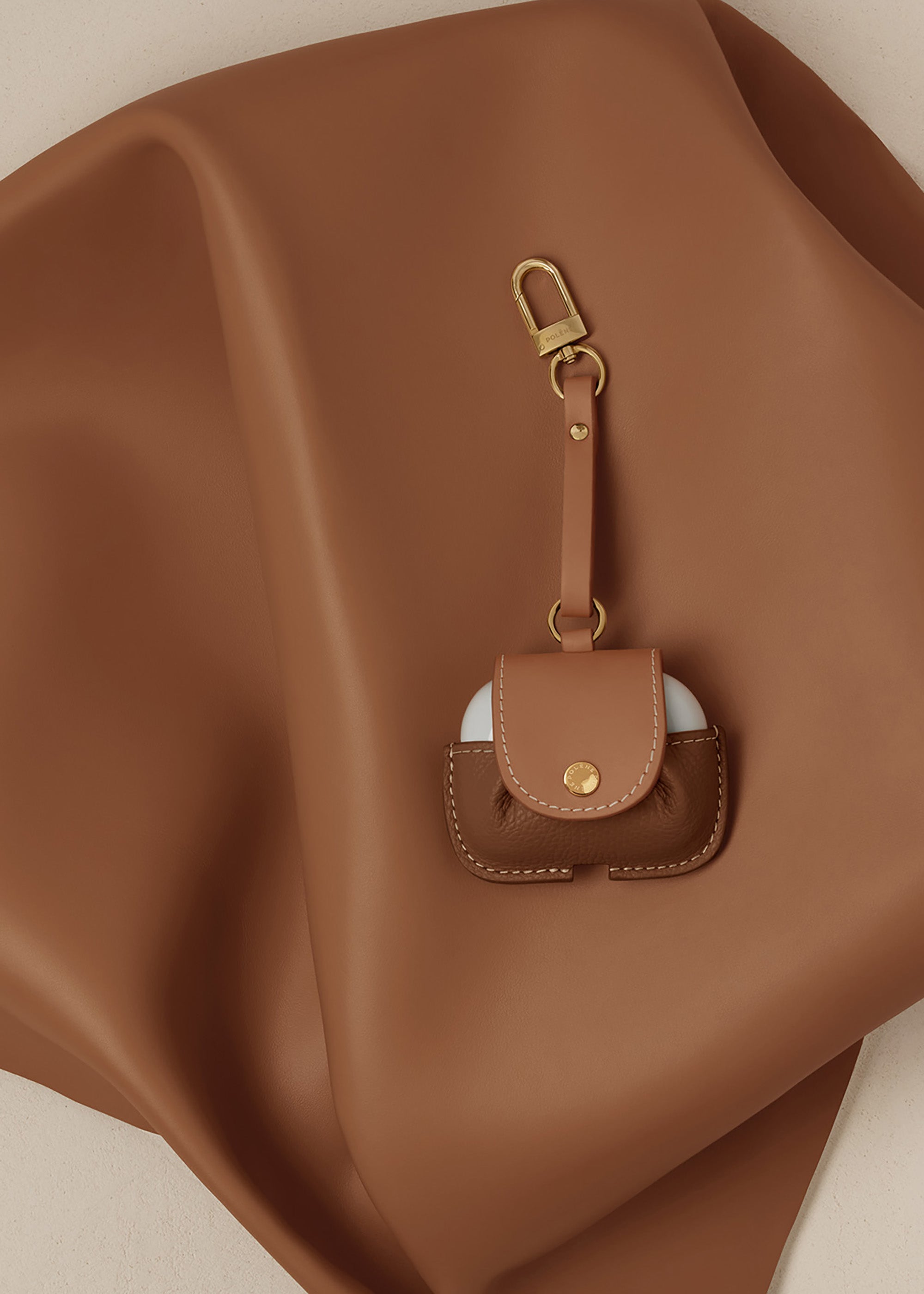 Polene Airpods case Duo Camel