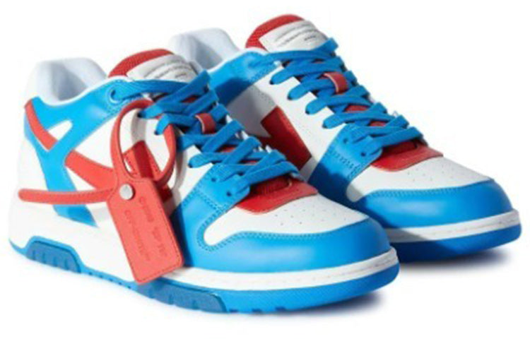 OFF-WHITE Out Of Office OOO Low Tops White Arctic Blue Red