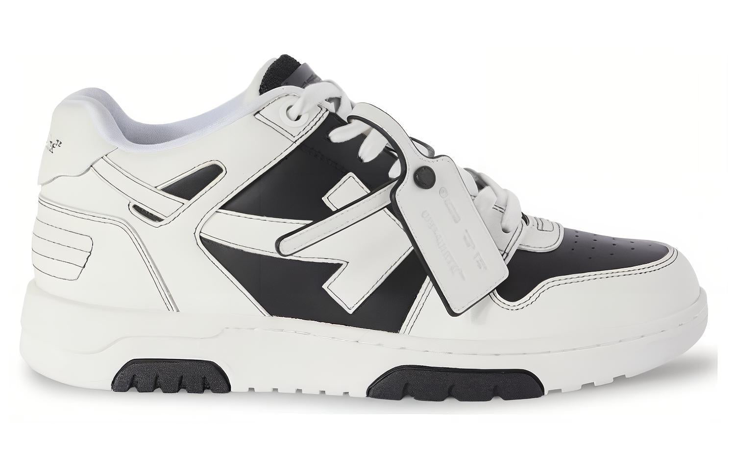 OFF-WHITE Out Of Office OOO Low Tops Black White