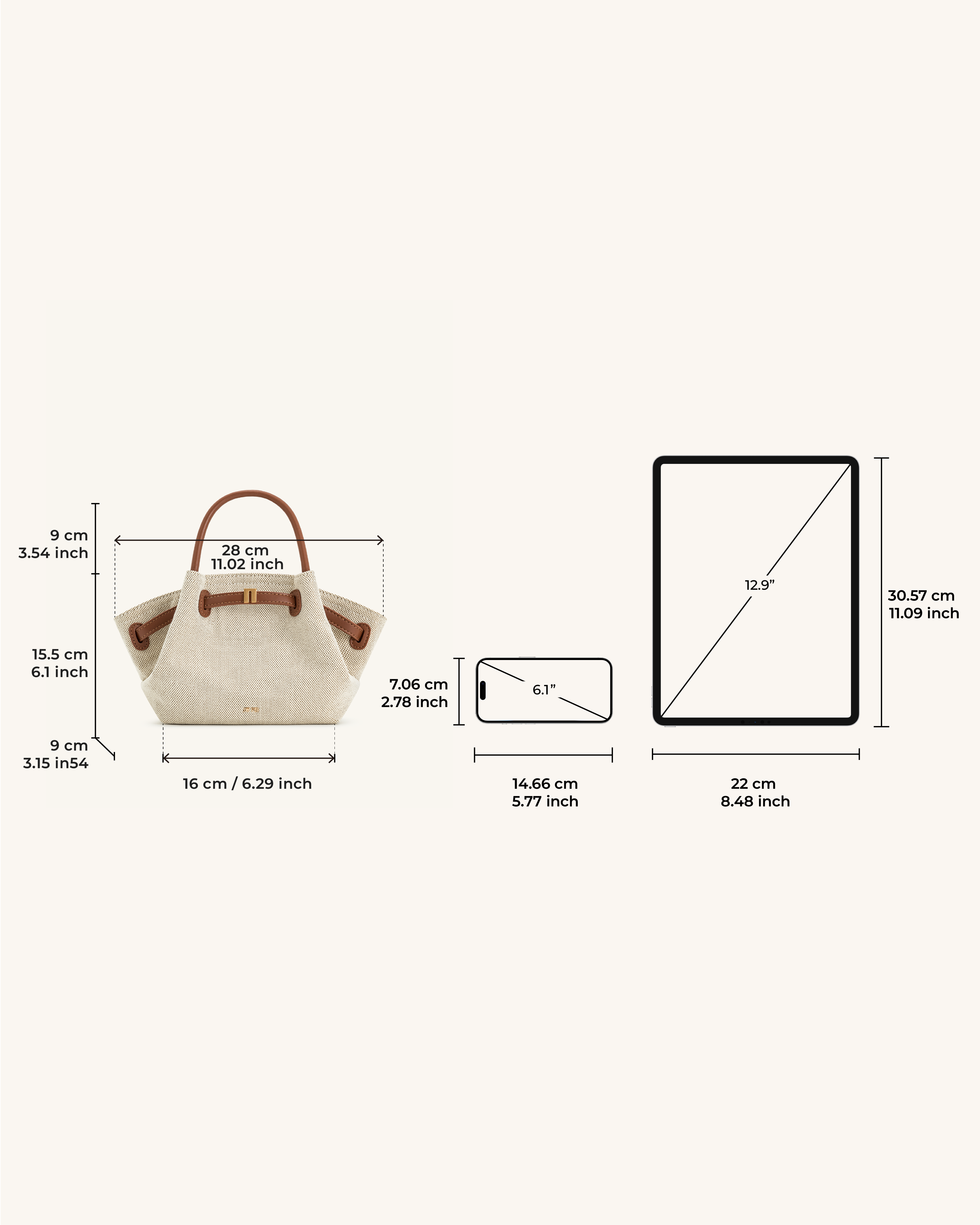 Jw Pei Hana Mini Tote Bag Brown Canvas