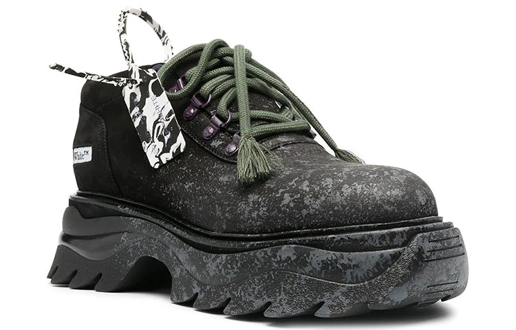 OFF-WHITE Sculpted Platform Chuncky Sneakers Black Green