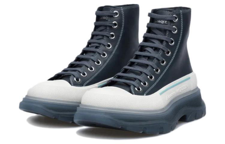 Alexander McQueen Tread Slick Boot Navy White (Women's)