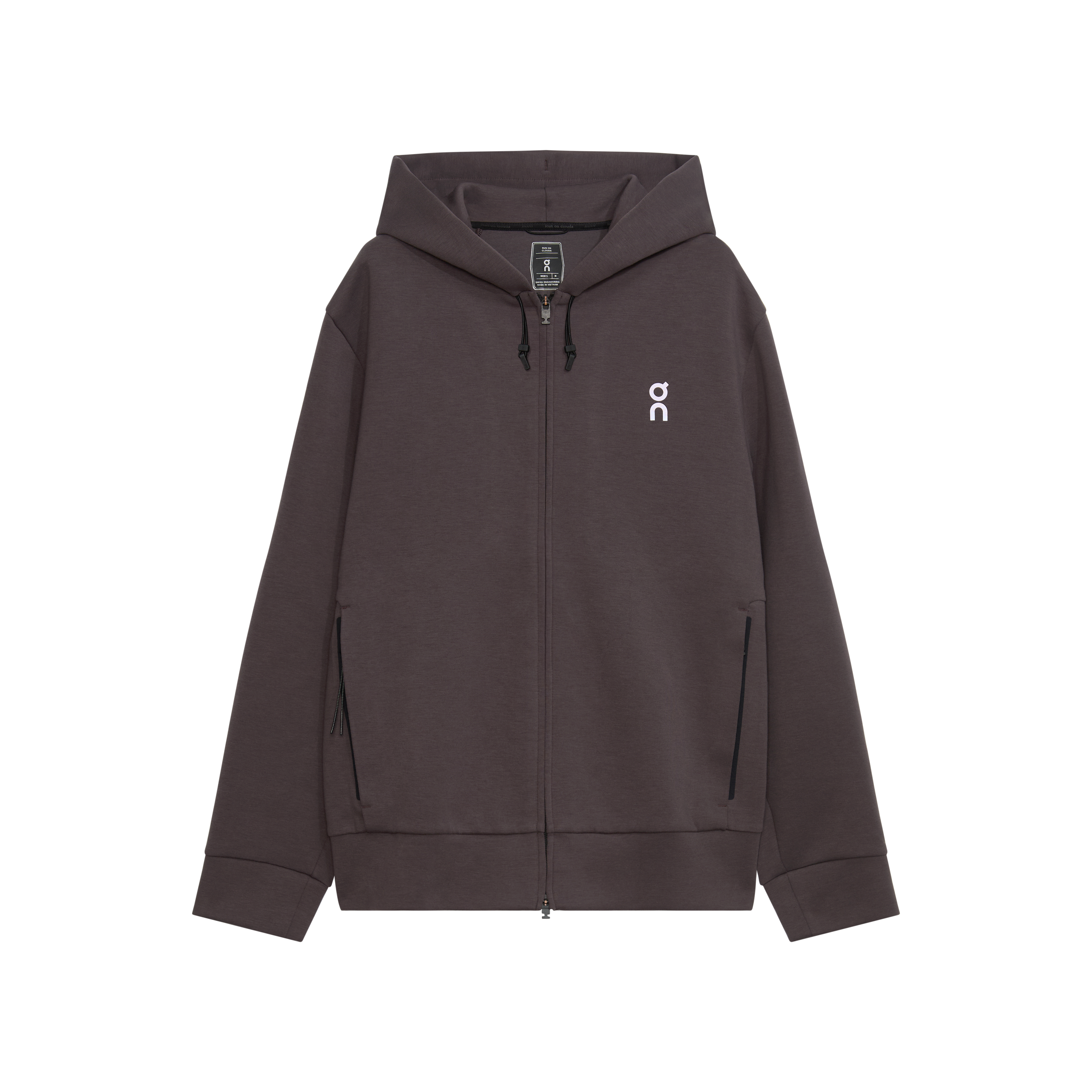 On Focus Tech Zip Hoodie Pebble