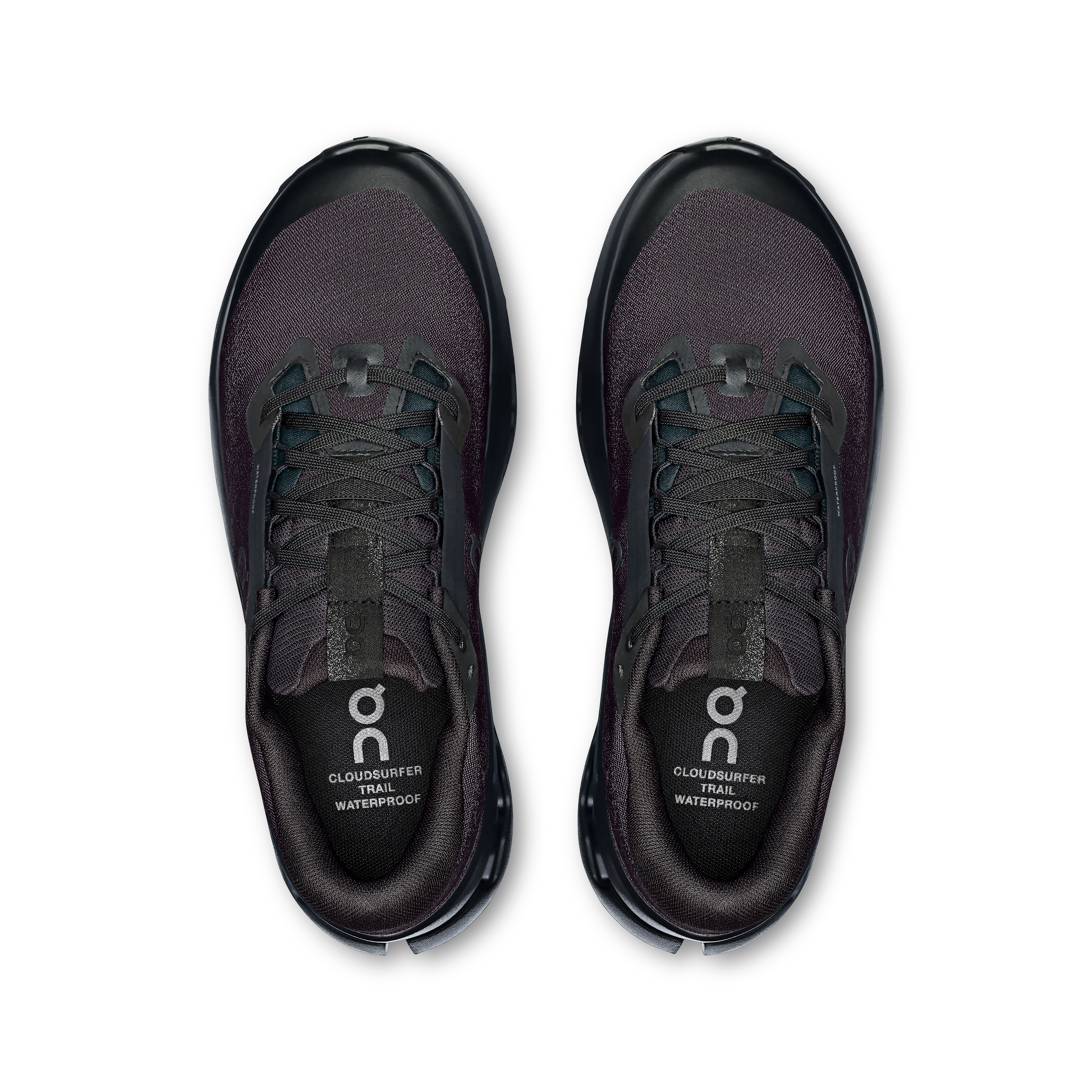 on running cloudsurfer trail 2 waterproof black (women's)