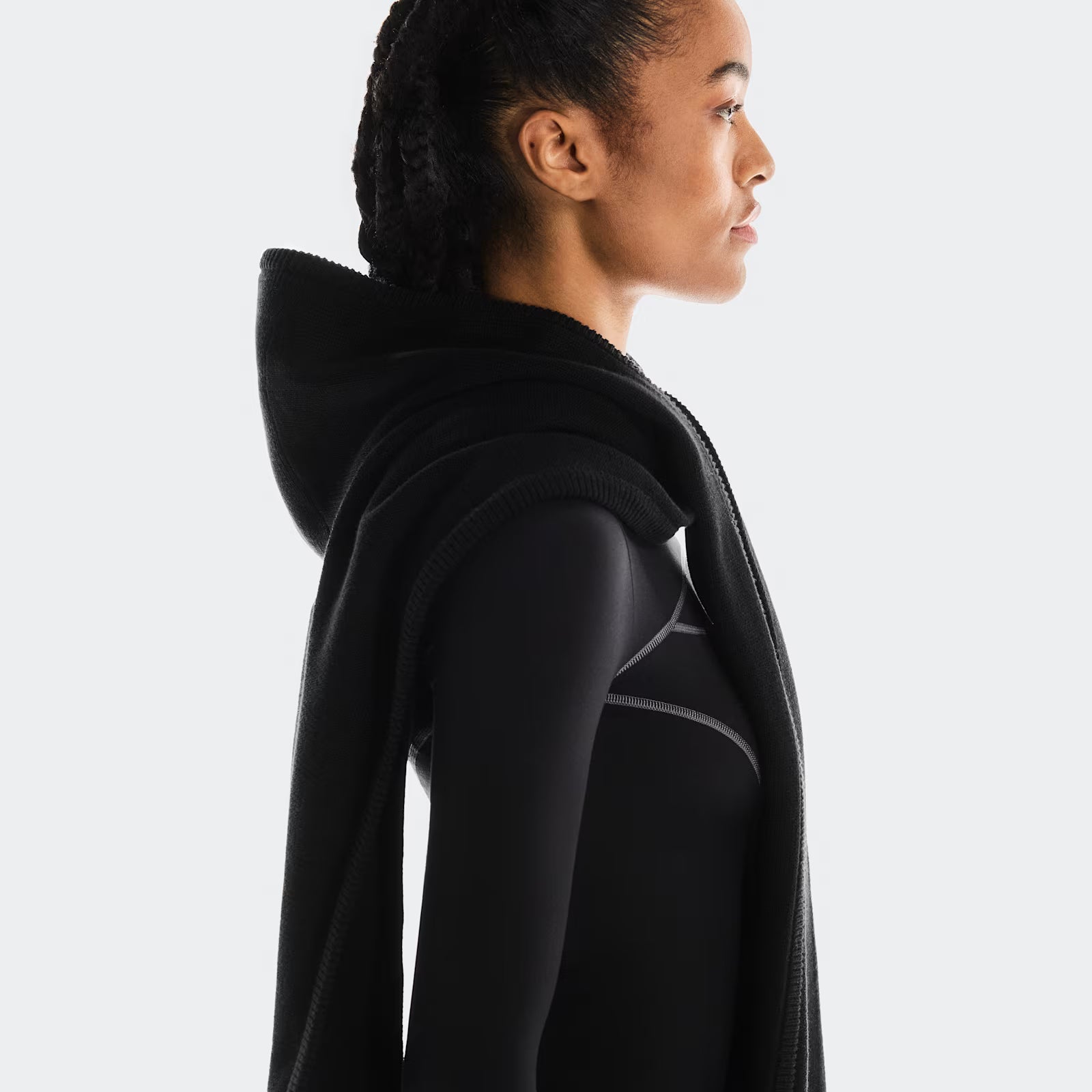 On Hooded Scarf Fka Black