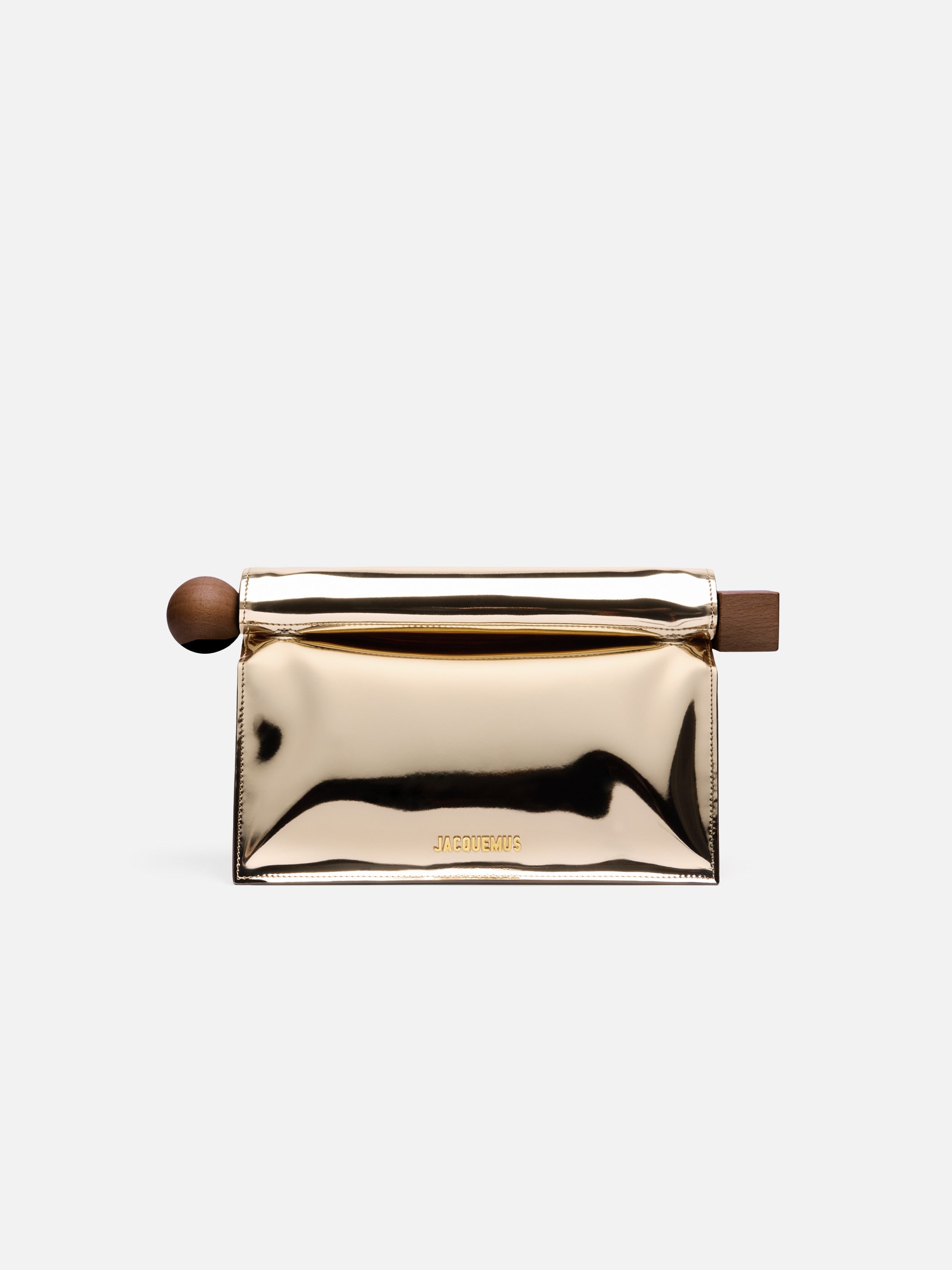 Jacquemus The Rond CarreClutch Take-Away Clutch Gold