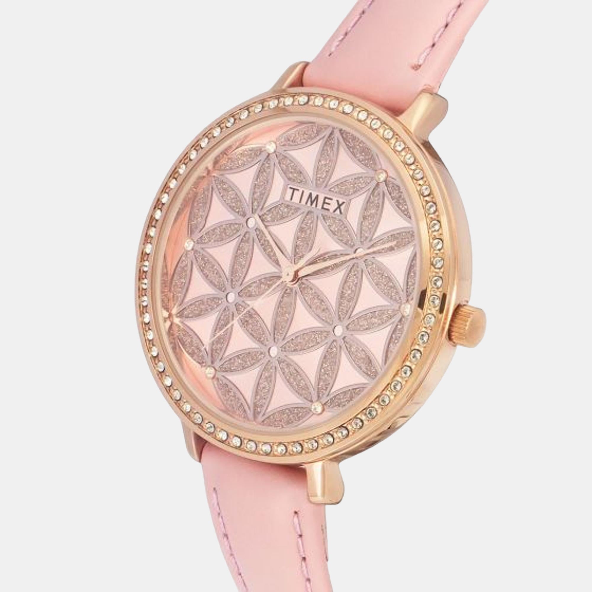 Timex Fashion Women Quartz Dial Analog Leather Watch Twel14707