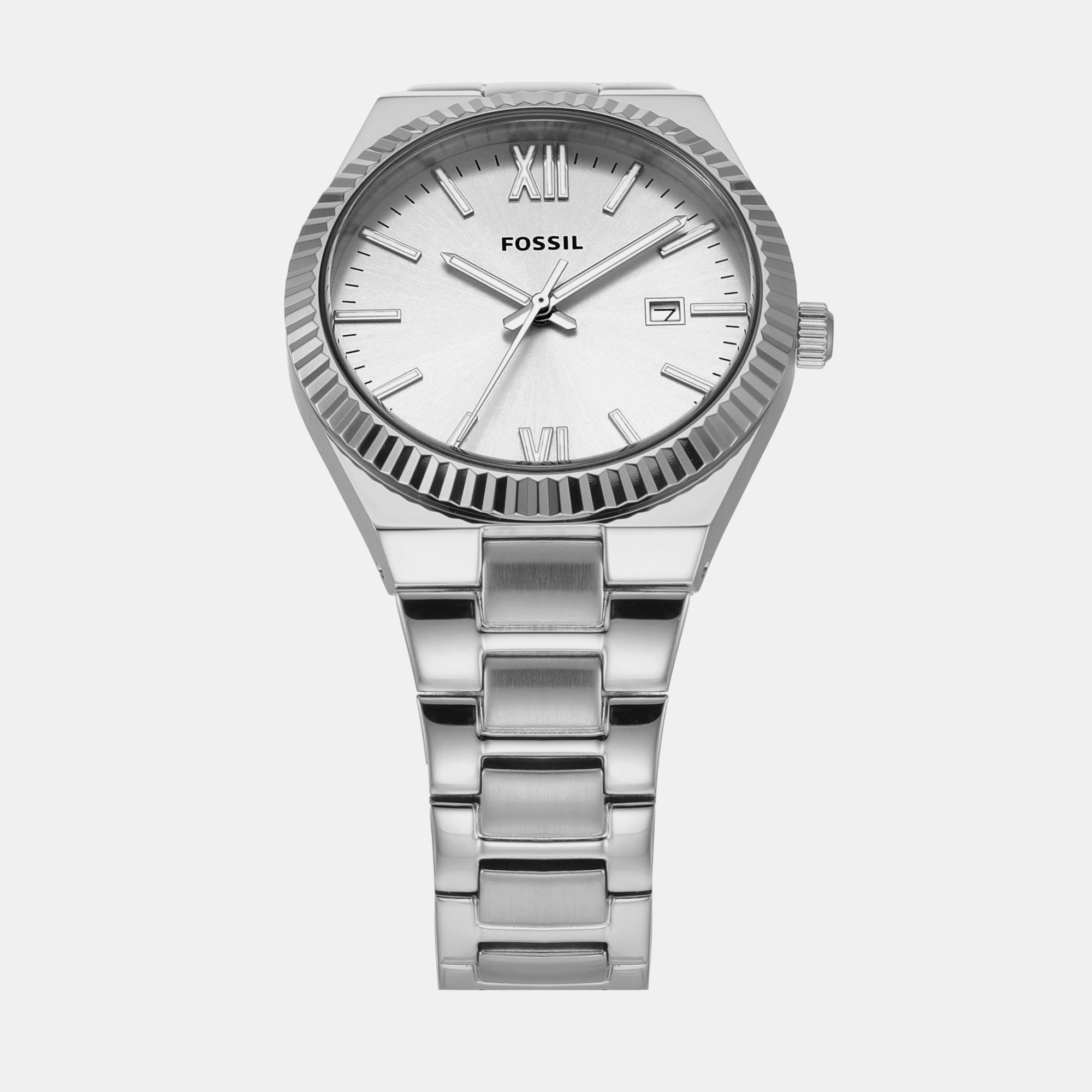 Fossil Scarlette Women Quartz Silver Dial Analog Stainless Steel Watch Es5300