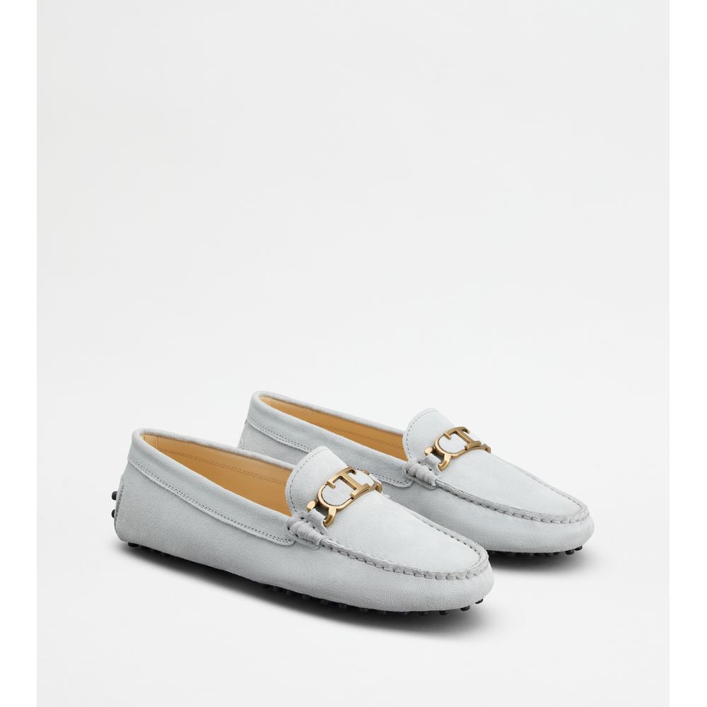 Tods Gommino Driving Shoes In Suede Grey Womens