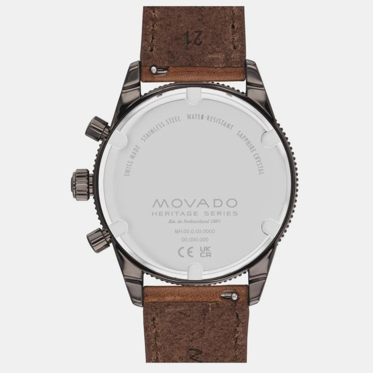 Movado Heritage Calendoplan S Men Quartz Black Dial Chronograph Stainless Steel Watch 3650123