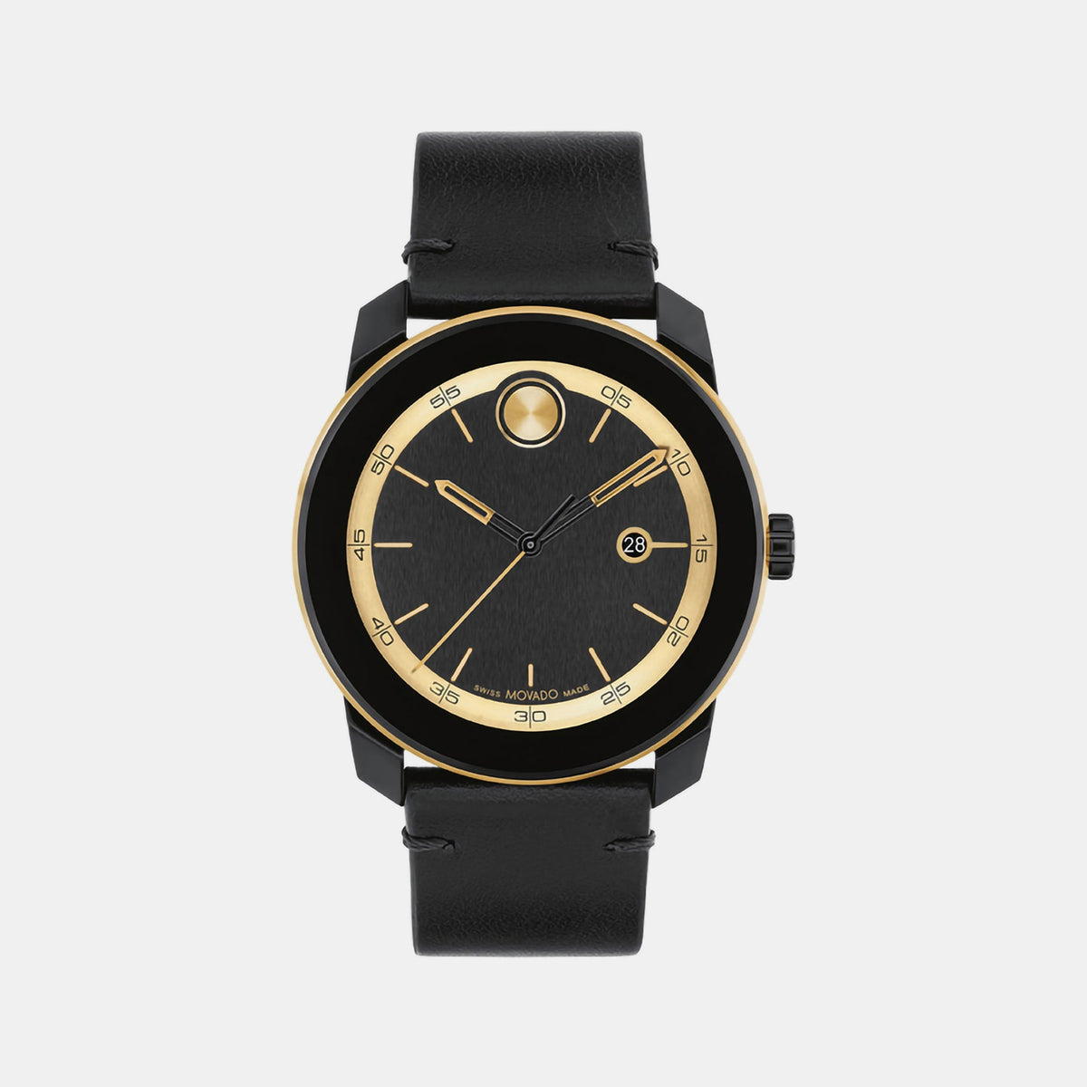 Movado Bold TR90 Men Quartz Black Dial Analog Stainless Steel Watch 3601130