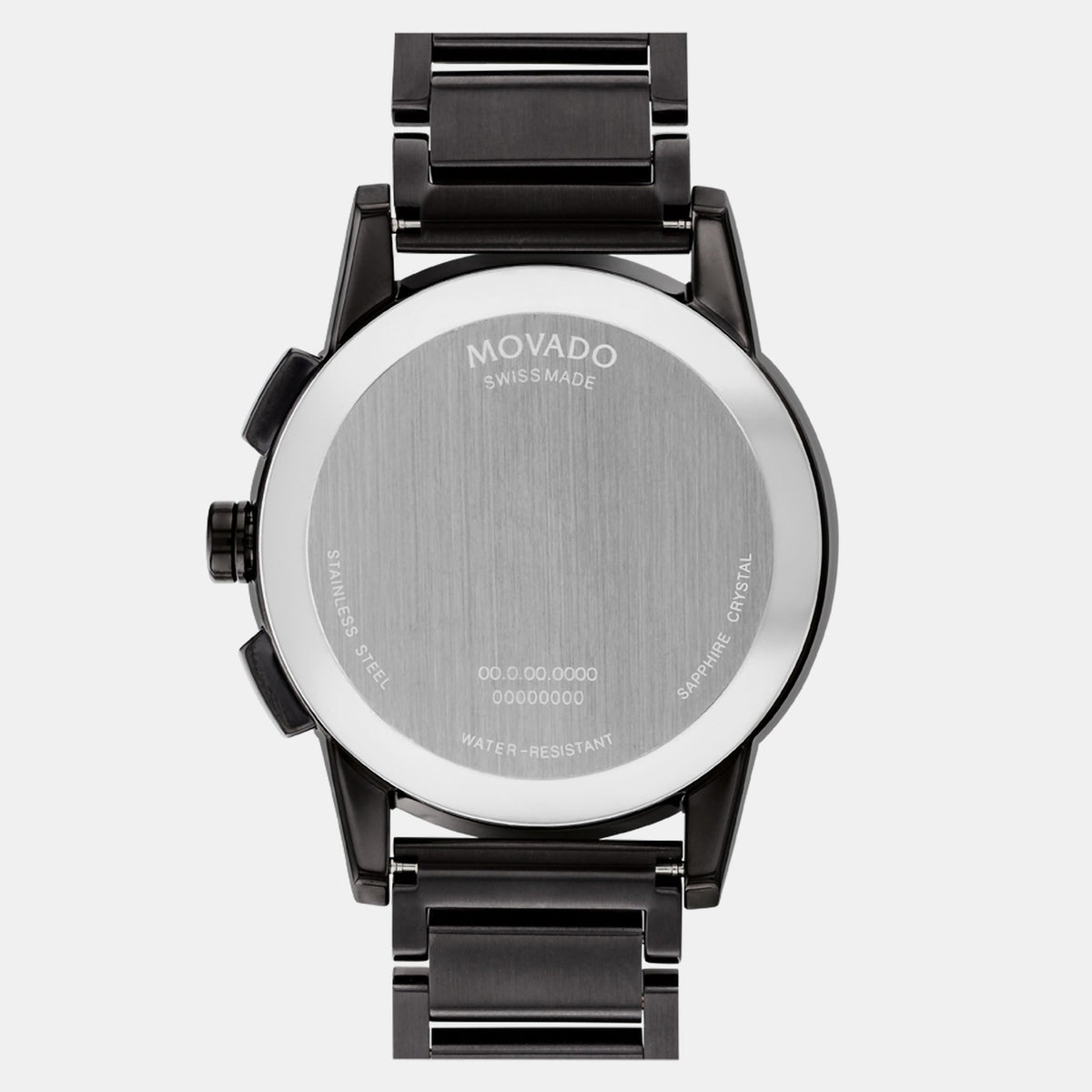 Movado Museum Sport Men Quartz Black Dial Chronograph Stainless Steel Watch 607802