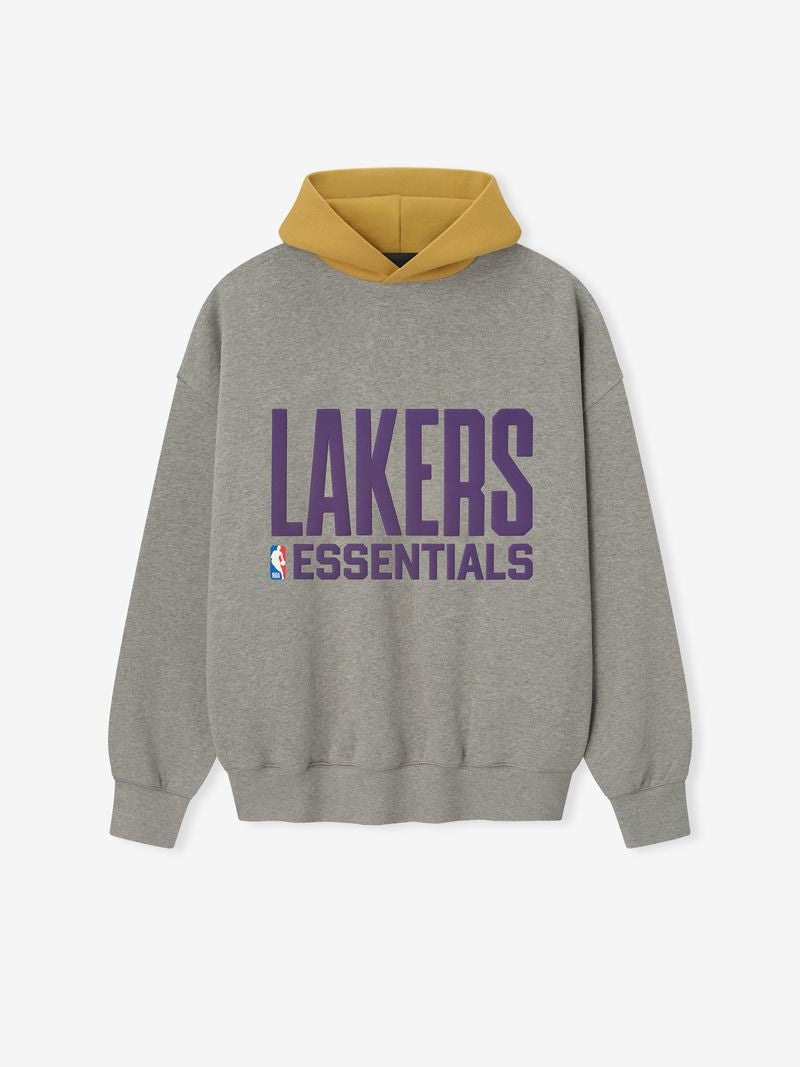 Essentials Lakers Sport Hoodie Concrete Heather/ Canyon