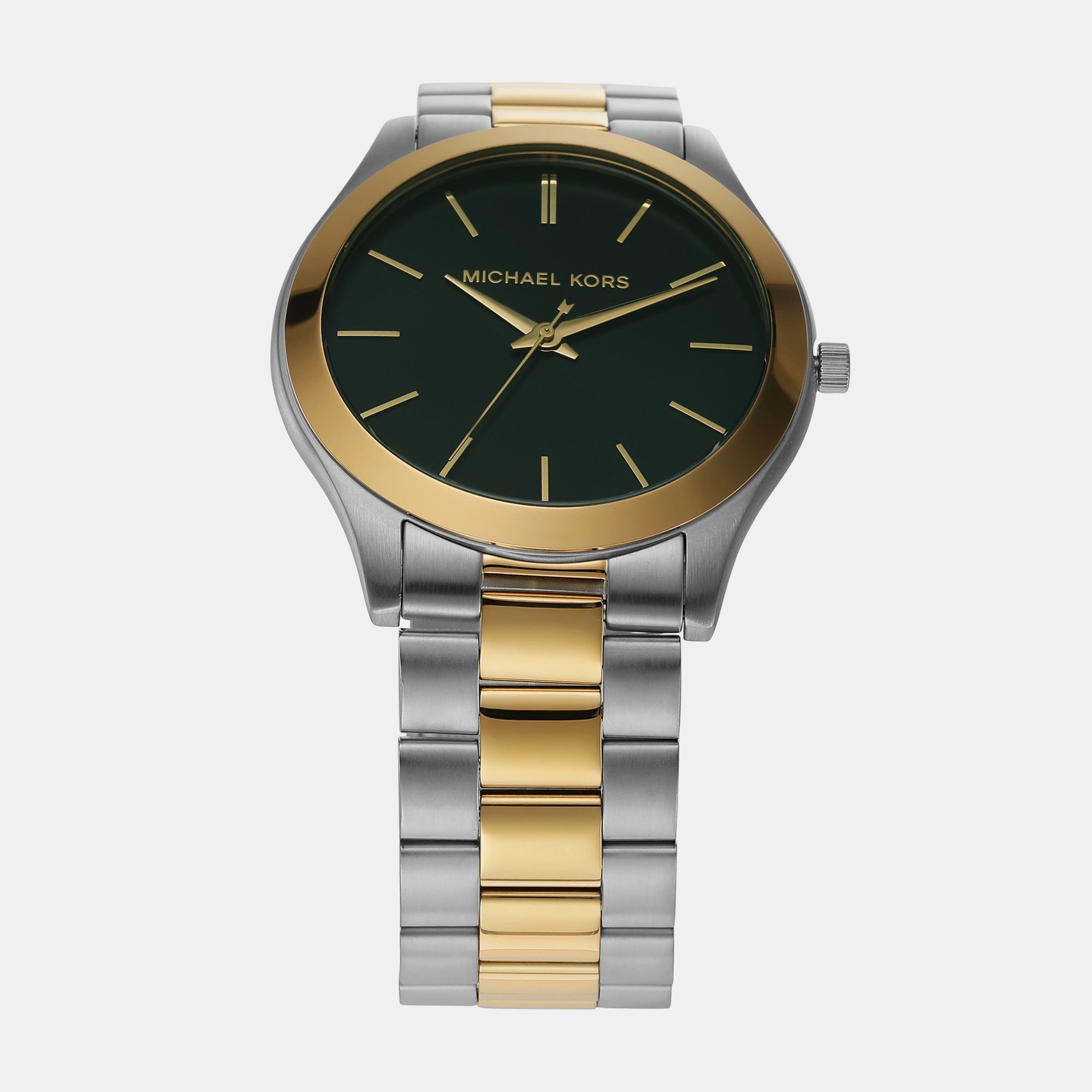 Michael Kors Runway Men Quartz Green Dial Analog Stainless Steel Watch Mk9149