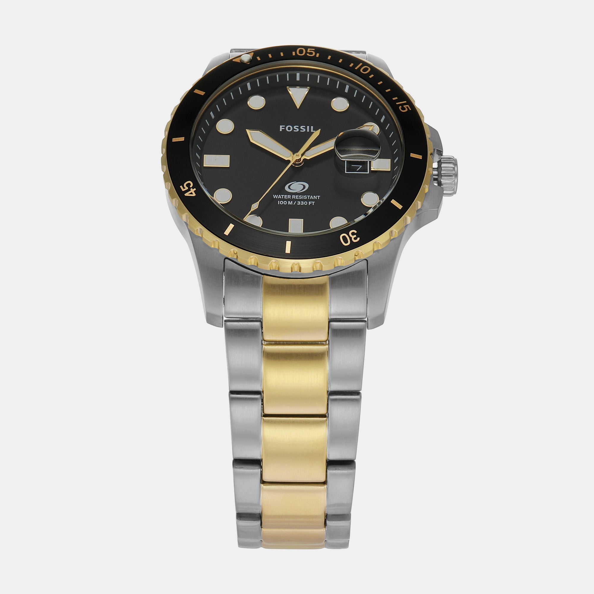 Fossil Fossil Blue Dive Men Quartz Black Dial Analog Stainless Steel Watch Fs6031