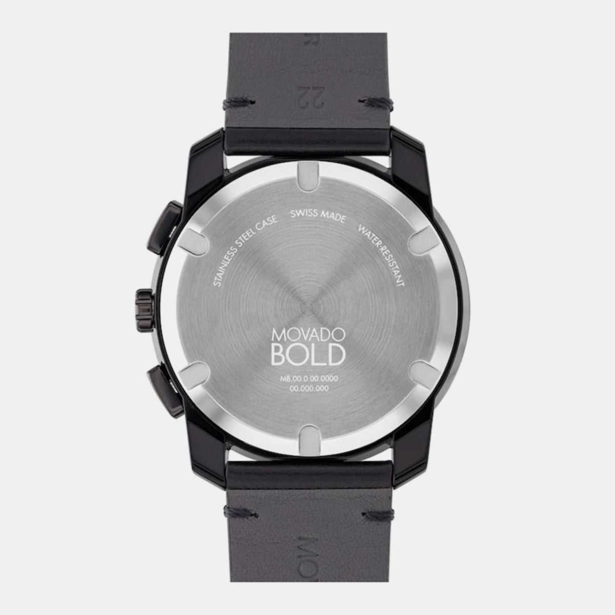 Movado Bold TR90 Men Quartz Black Dial Chronograph Stainless Steel Watch 3601114