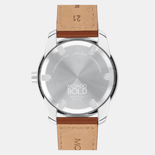 Movado Bold Verso Men Quartz Blue Dial Analog Stainless Steel Watch 3600944