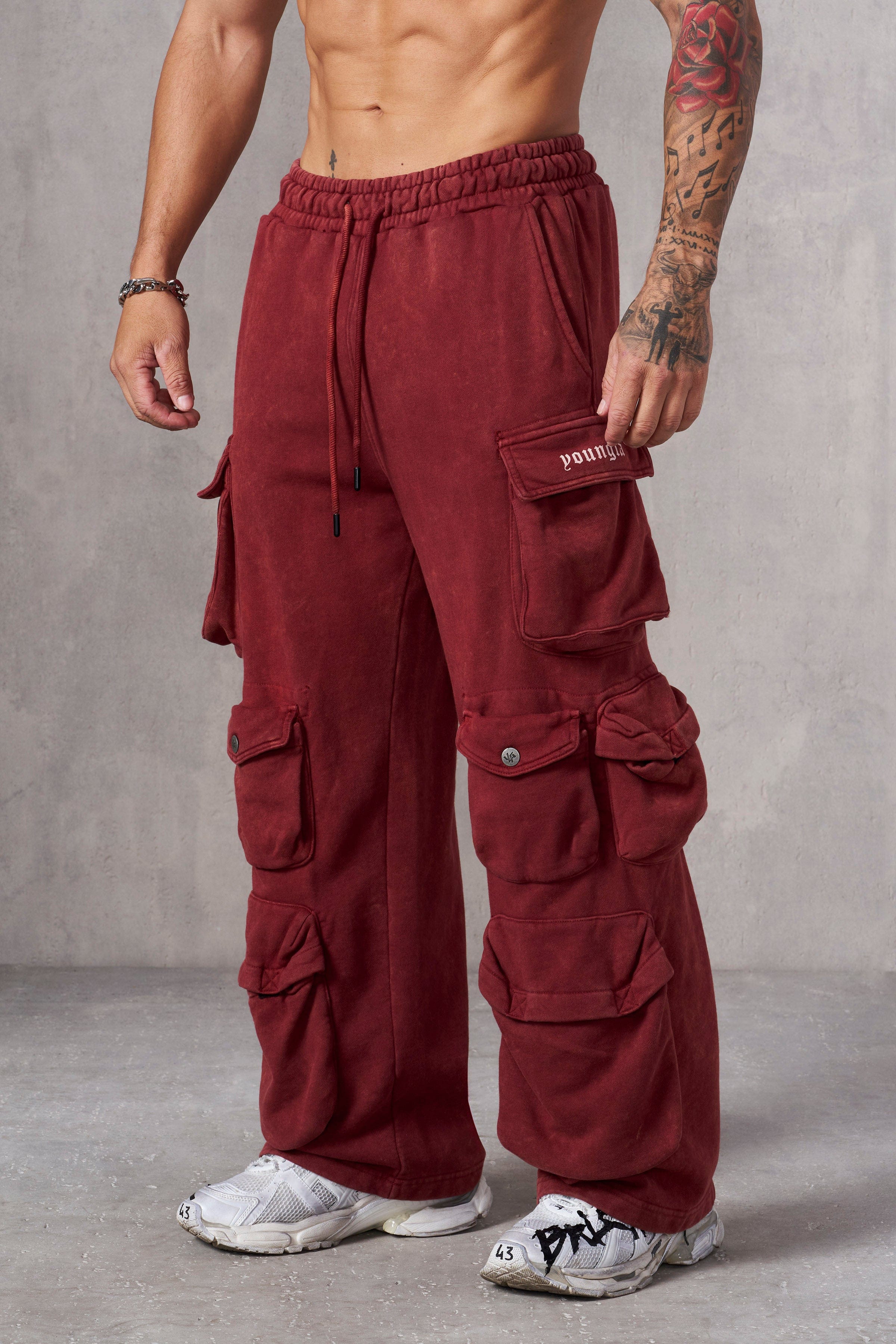YoungLA 2005 - Hella Pocket Sweats Burgundy Wash