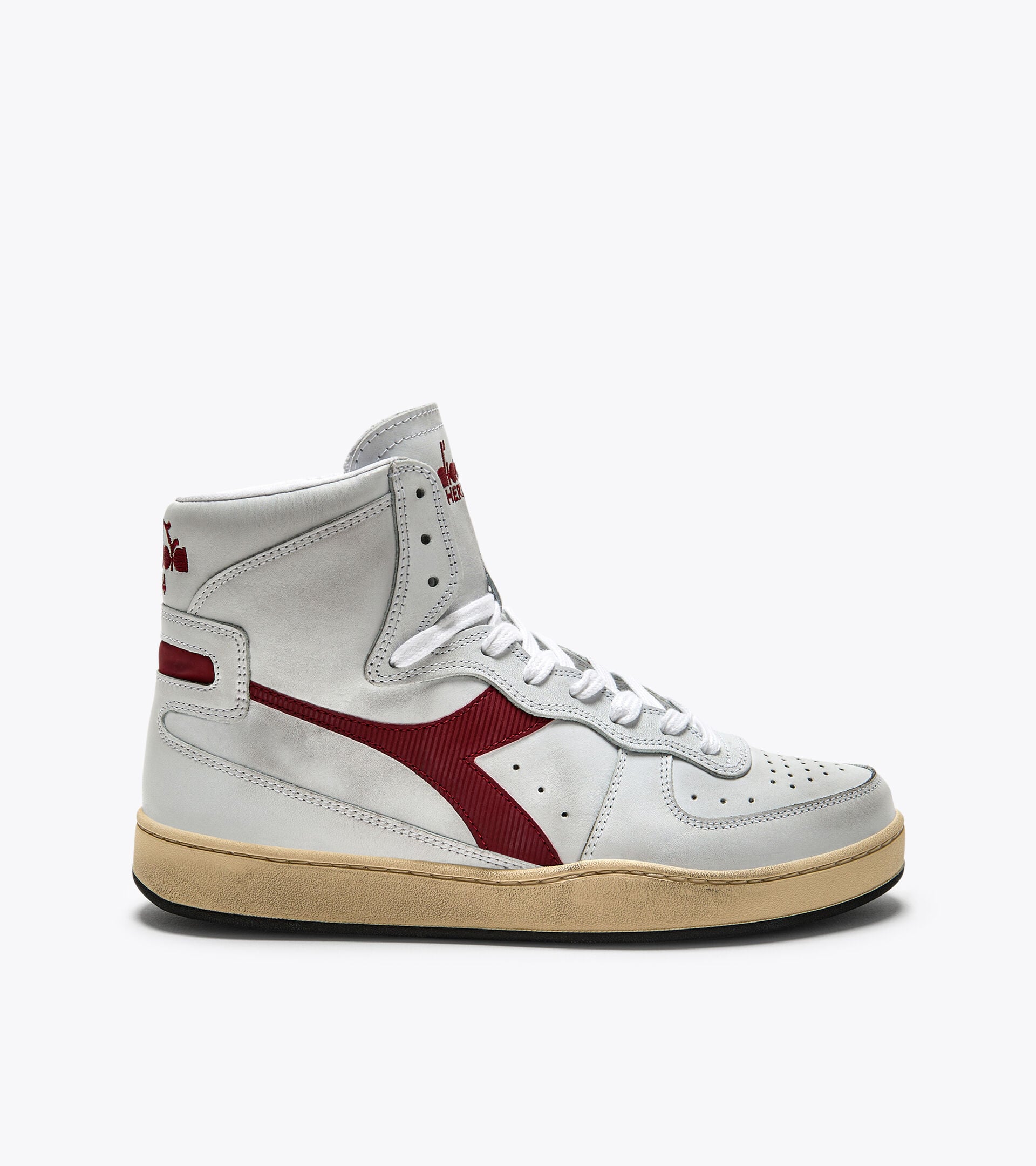 Diadora Mi Basket Used White/Garnet