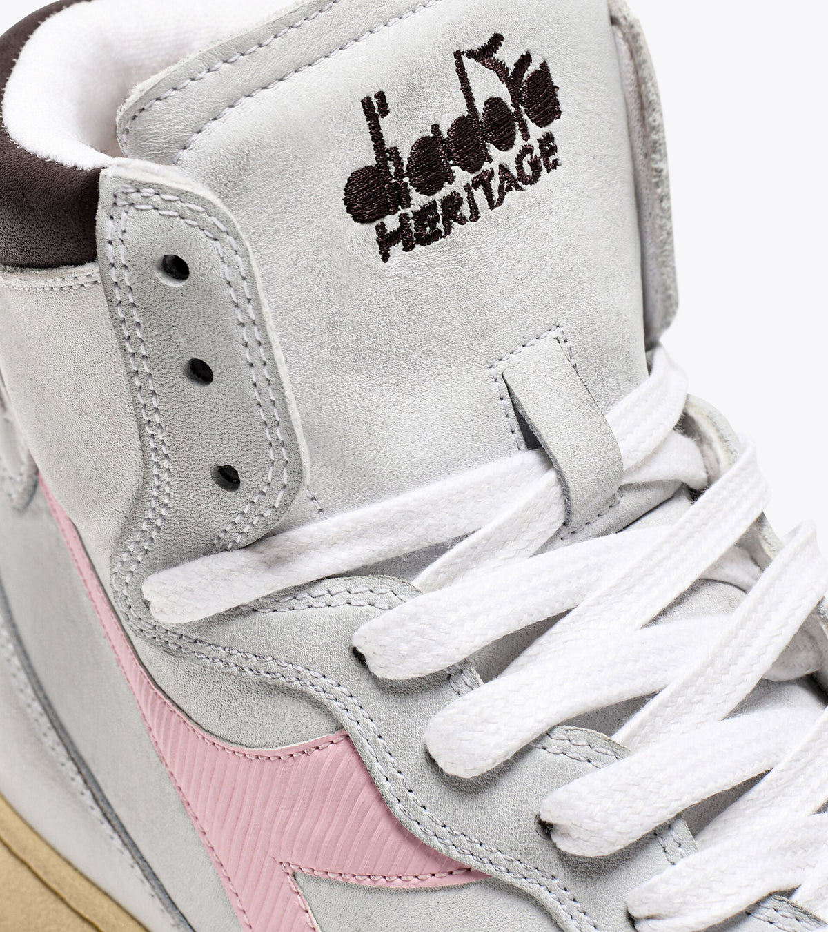Diadora Mi Basket Used White/Parfait Pink