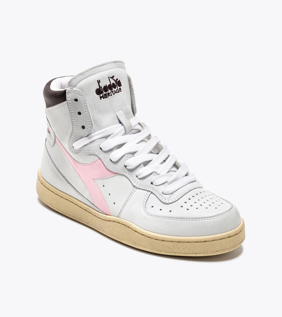 Diadora Mi Basket Used White/Parfait Pink