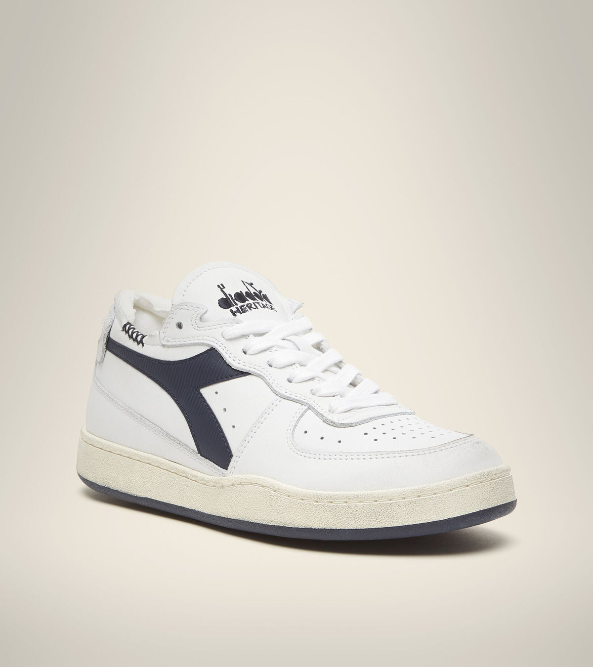 Diadora Mi Basket Row Cut White/Blue Corsair