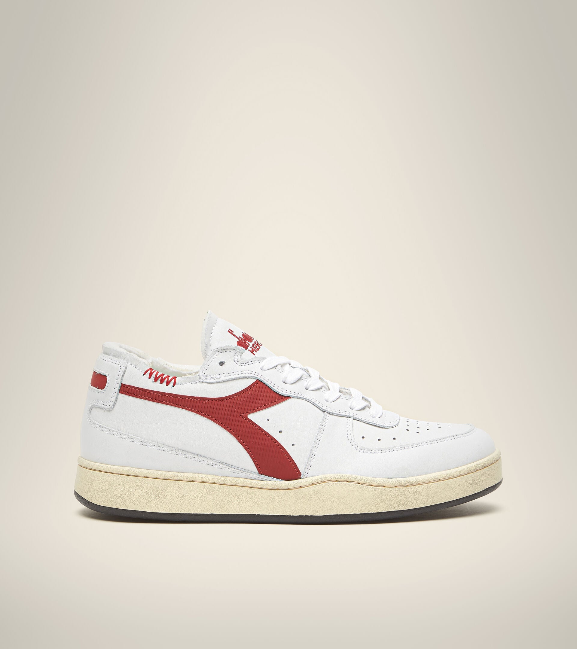Diadora Mi Basket Row Cut White/Garnet