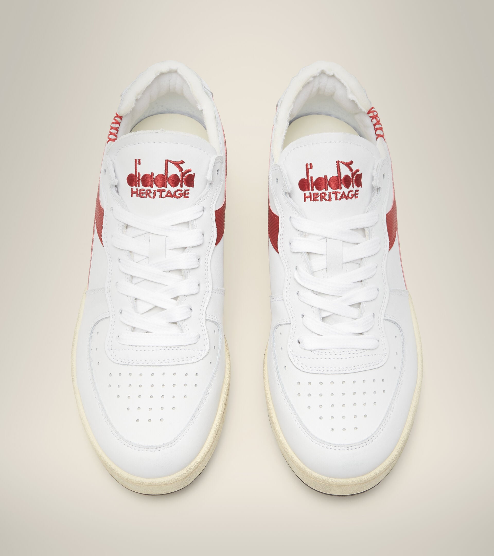 Diadora Mi Basket Row Cut White/Garnet