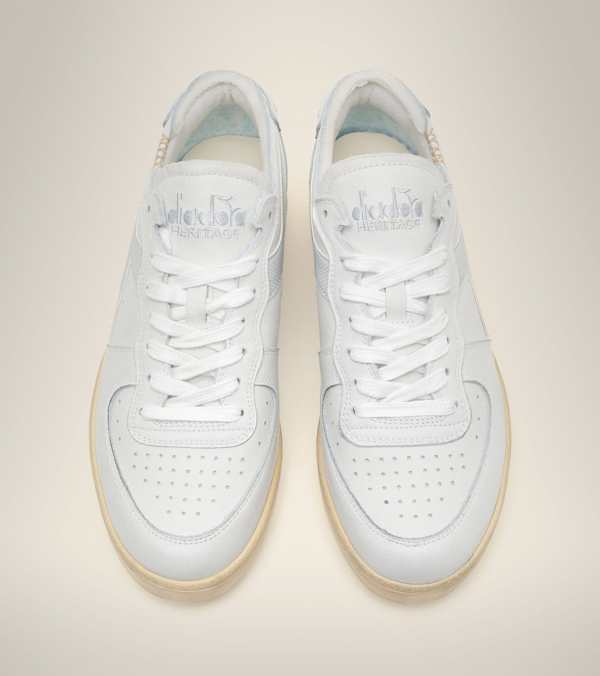 Diadora Mi Basket Row Cut White/Dawn Blue