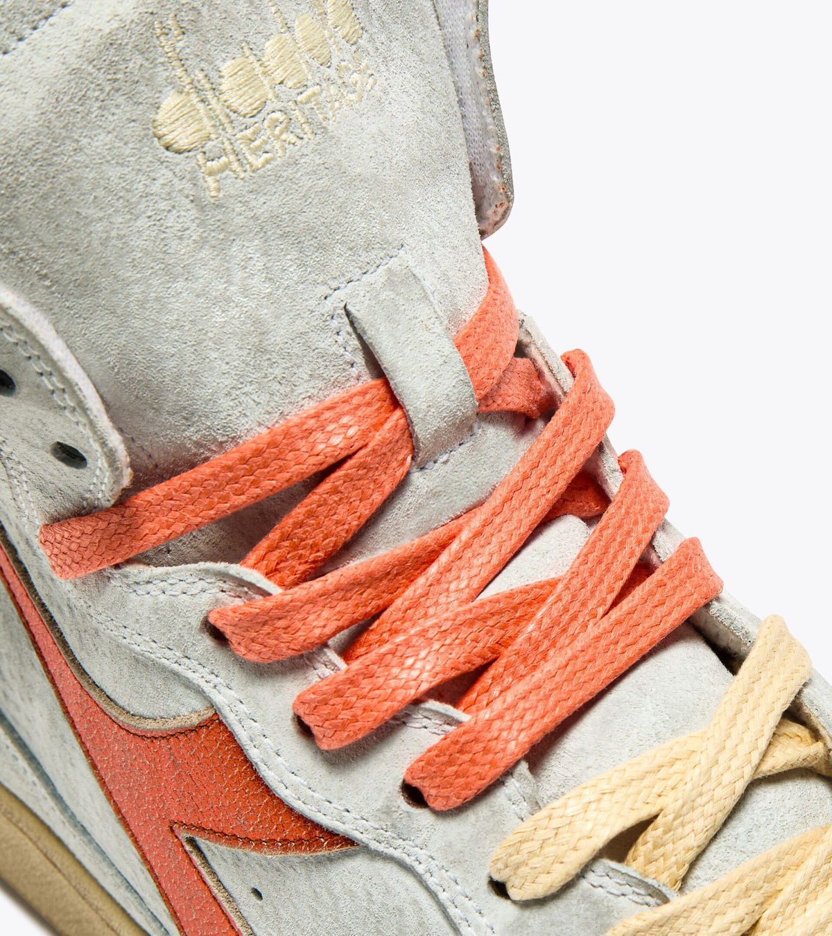 Diadora Mi Basket Metal Pigskin Used Wn White/Orange Nasturtium