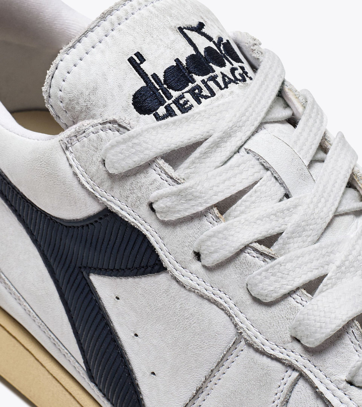 Diadora Mi Basket Low Used White/Blue Denim