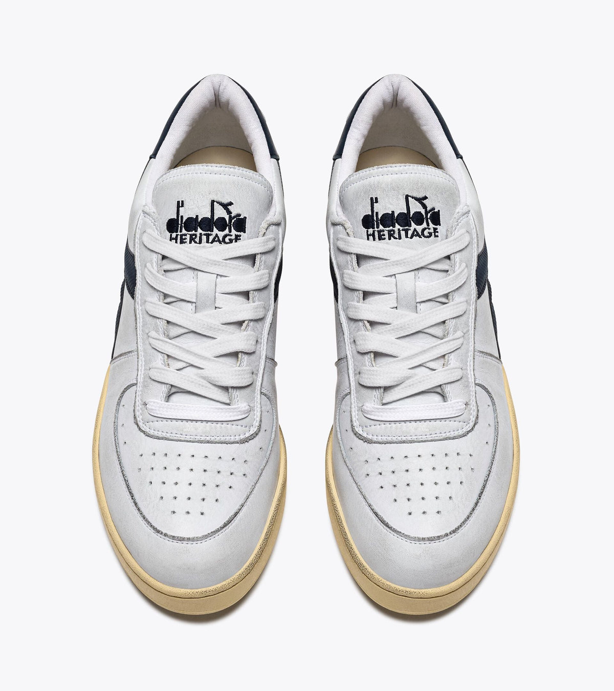 Diadora Mi Basket Low Used White/Blue Denim