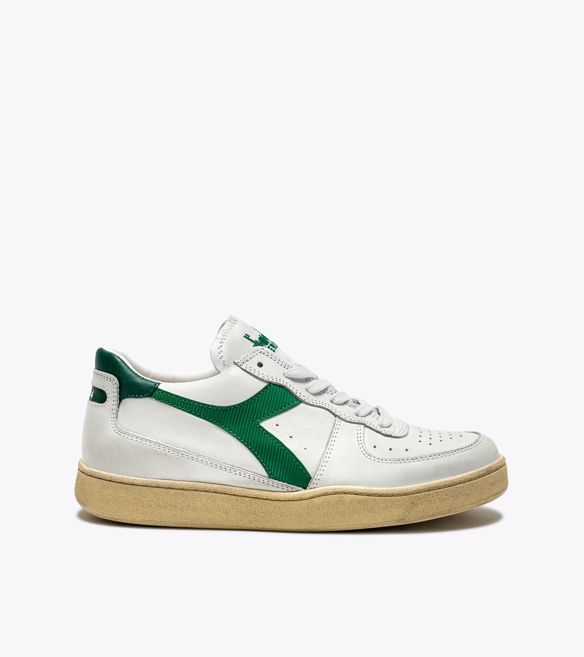 Diadora Mi Basket Low Used White/Verdant Green