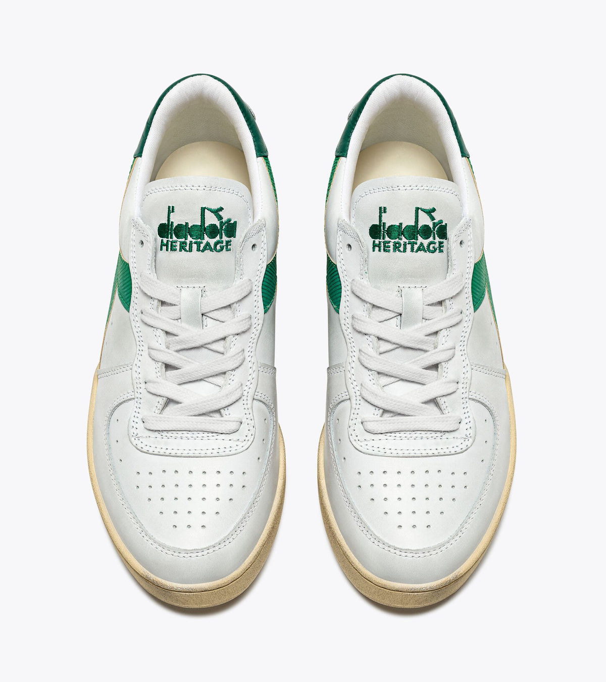 Diadora Mi Basket Low Used White/Verdant Green