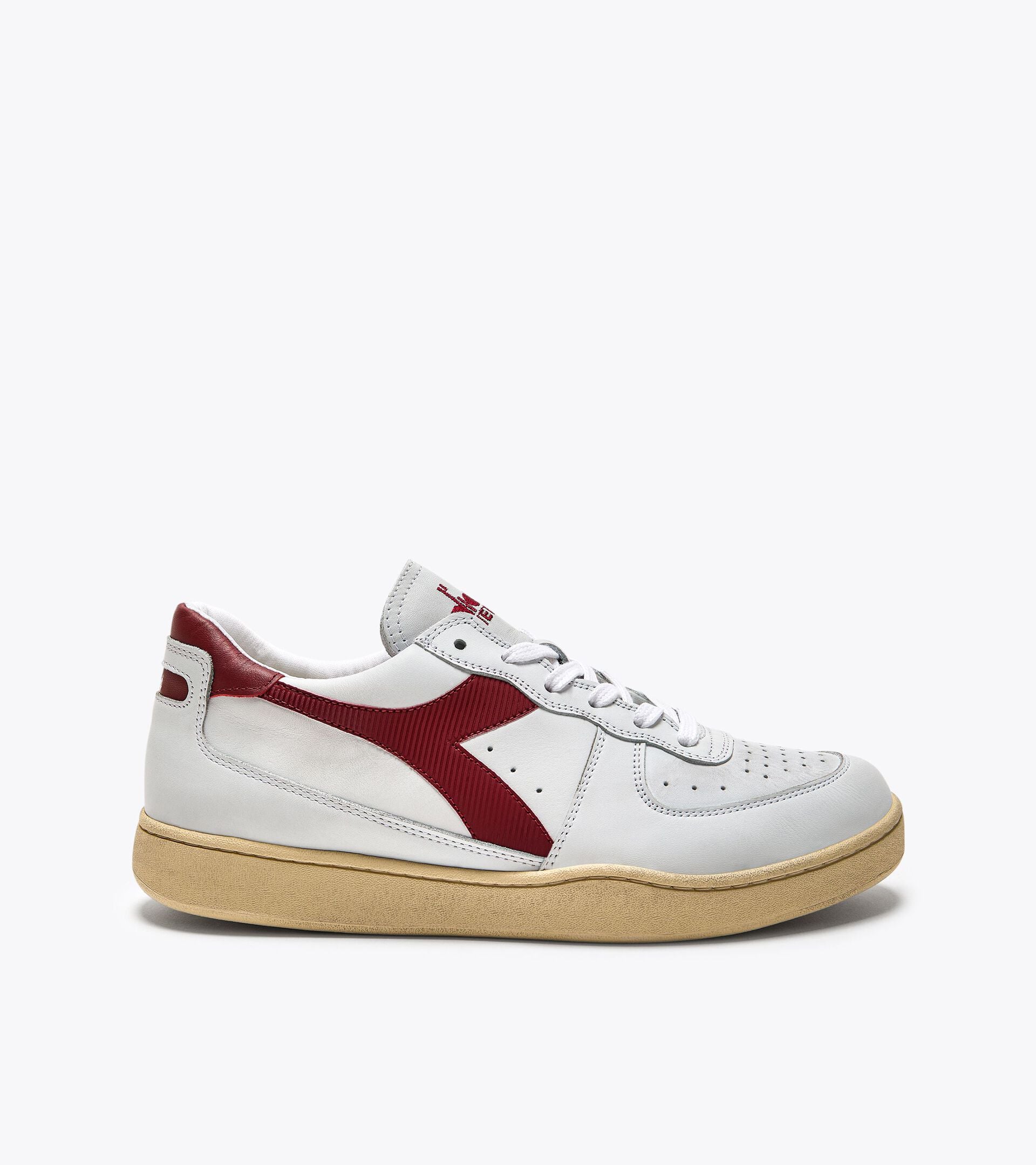 Diadora Mi Basket Low Used White/Garnet