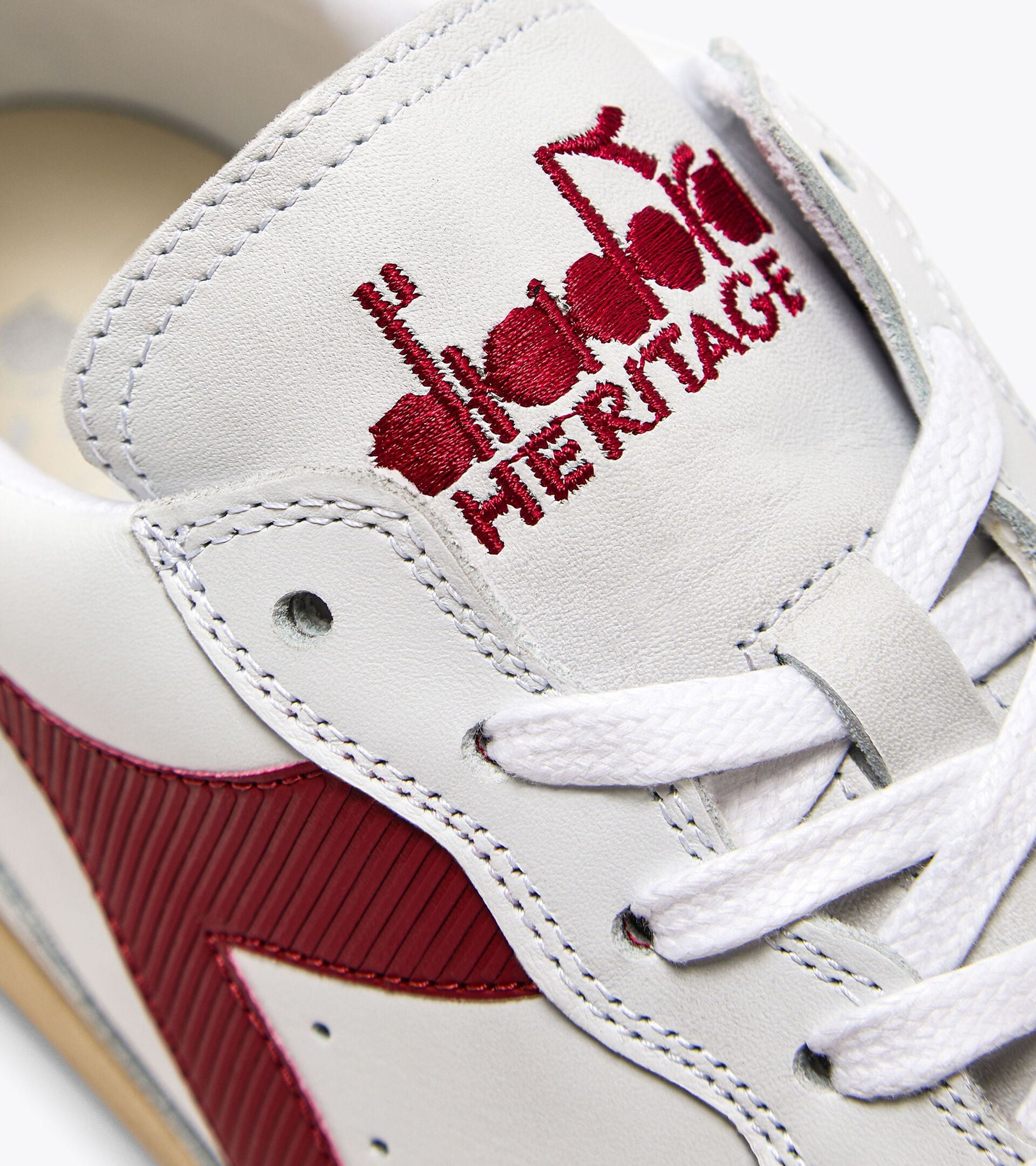 Diadora Mi Basket Low Used White/Garnet
