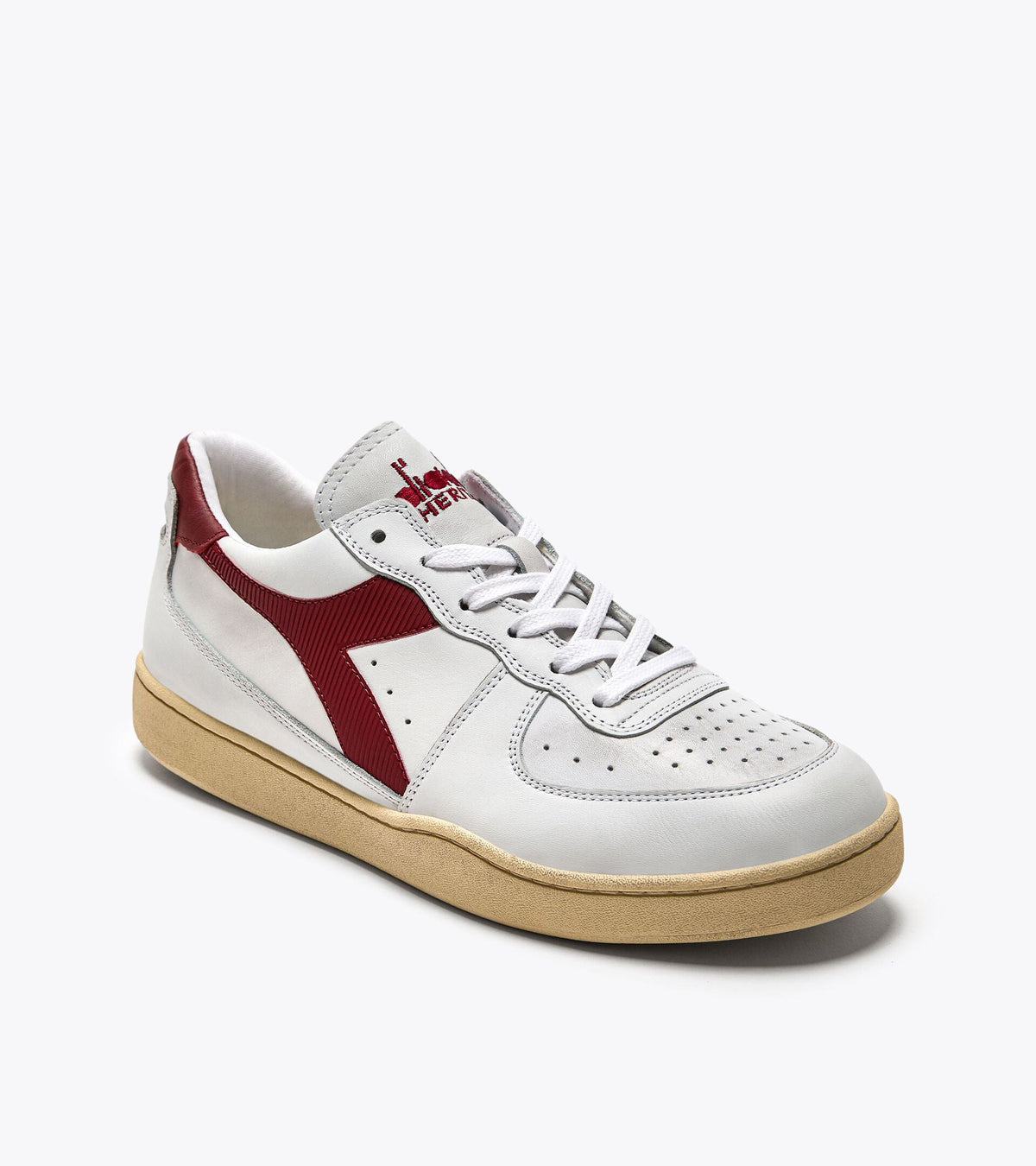 Diadora Mi Basket Low Used White/Garnet