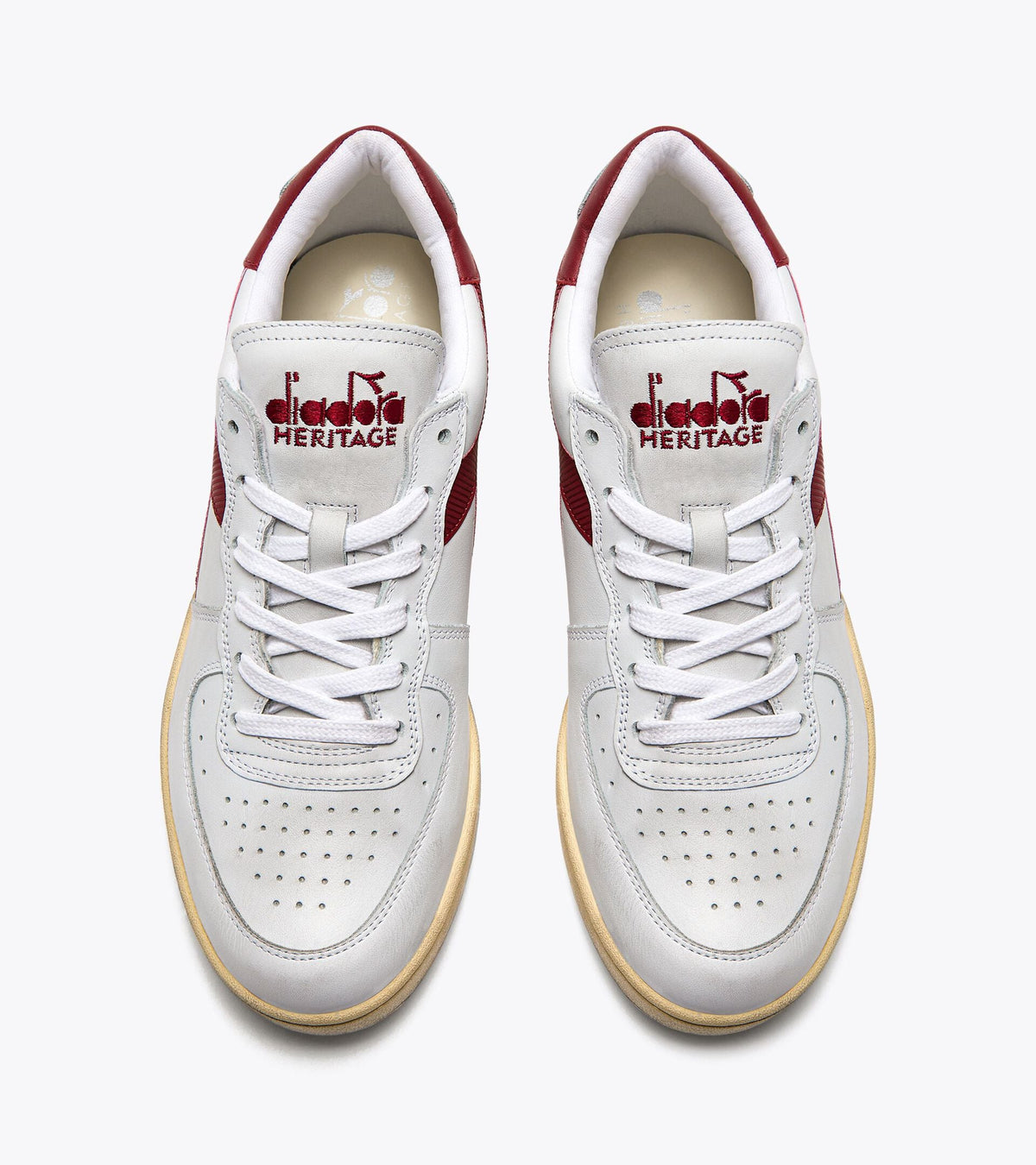 Diadora Mi Basket Low Used White/Garnet