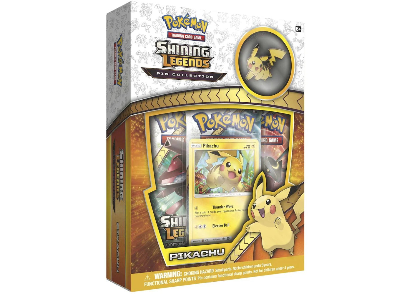2017 Pokemon Tcg Shining Legends Pin Collection Pikachu