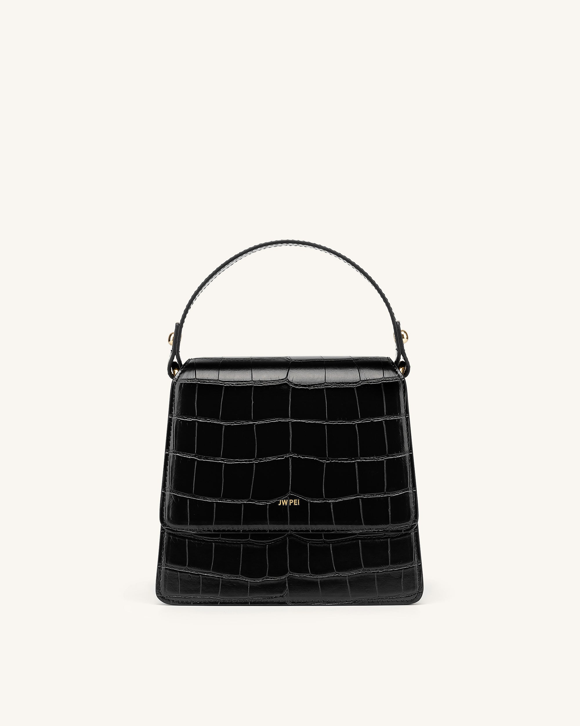 Jw Pei The Fae Top Handle Bag Black Croc