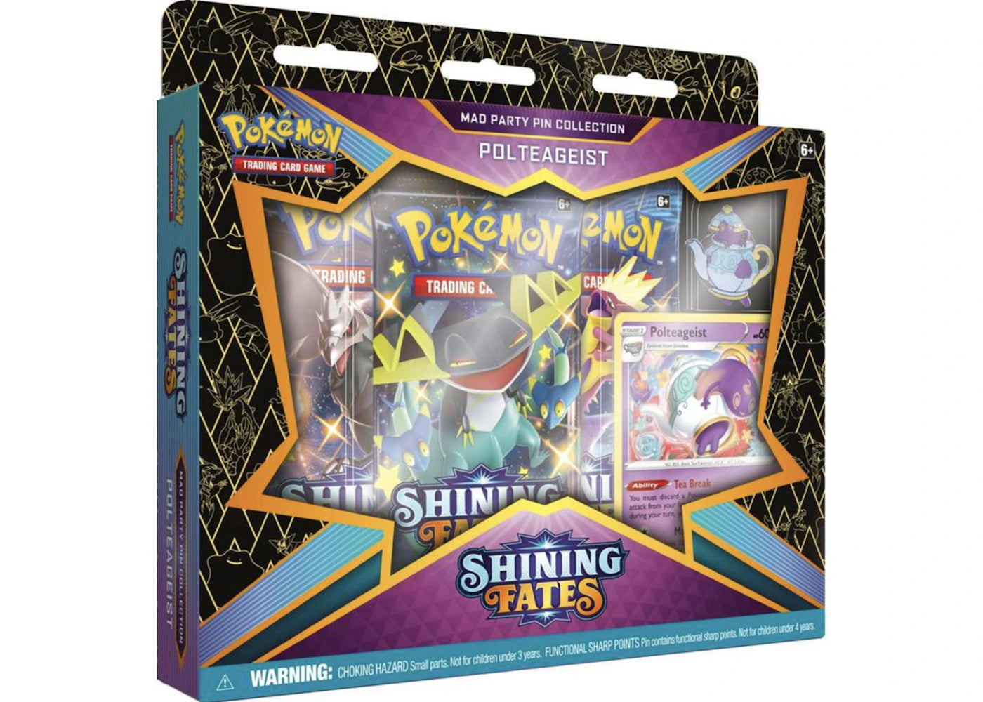 Pokemon Tcg Sword & Shield Shining Fates Mad Party Pin Collection Polteageist
