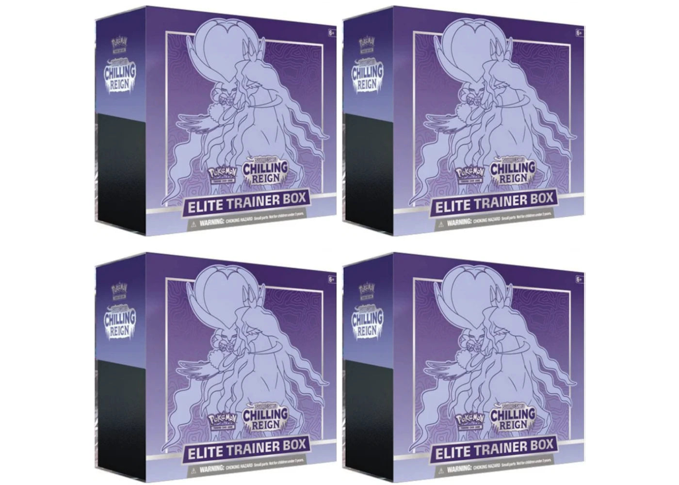 Pokemon Tcg Sword & Shield Chilling Reign Elite Trainer Box (Shadow Rider Calyrex) 4X Lot