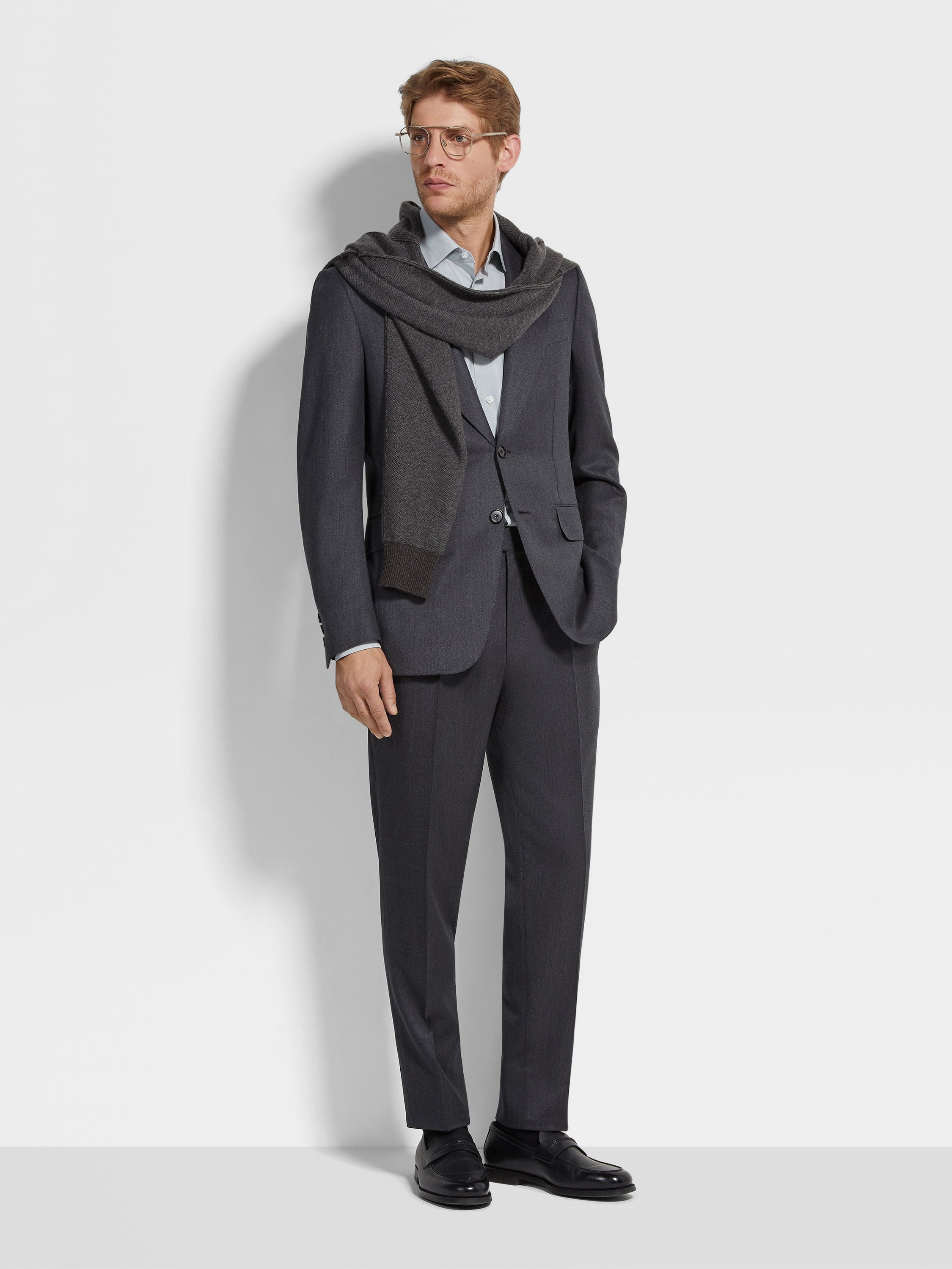 Zegna Aqua Green Silk Cotton And Cashmere Shirt