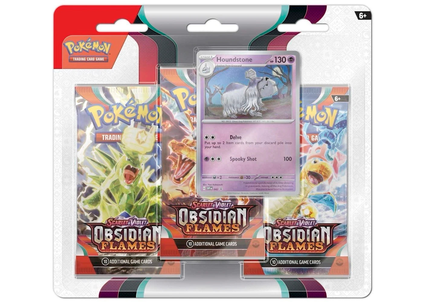 2023 Pokemon Scarlet & Violet Obsidian Flames 3 Booster Packs & Greavard Promo
