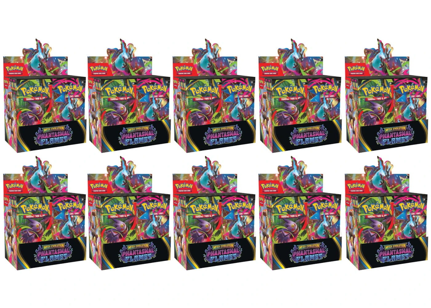 2025 Pokemon Mega Evolution Phantasmal Flames Booster Box 10X Lot