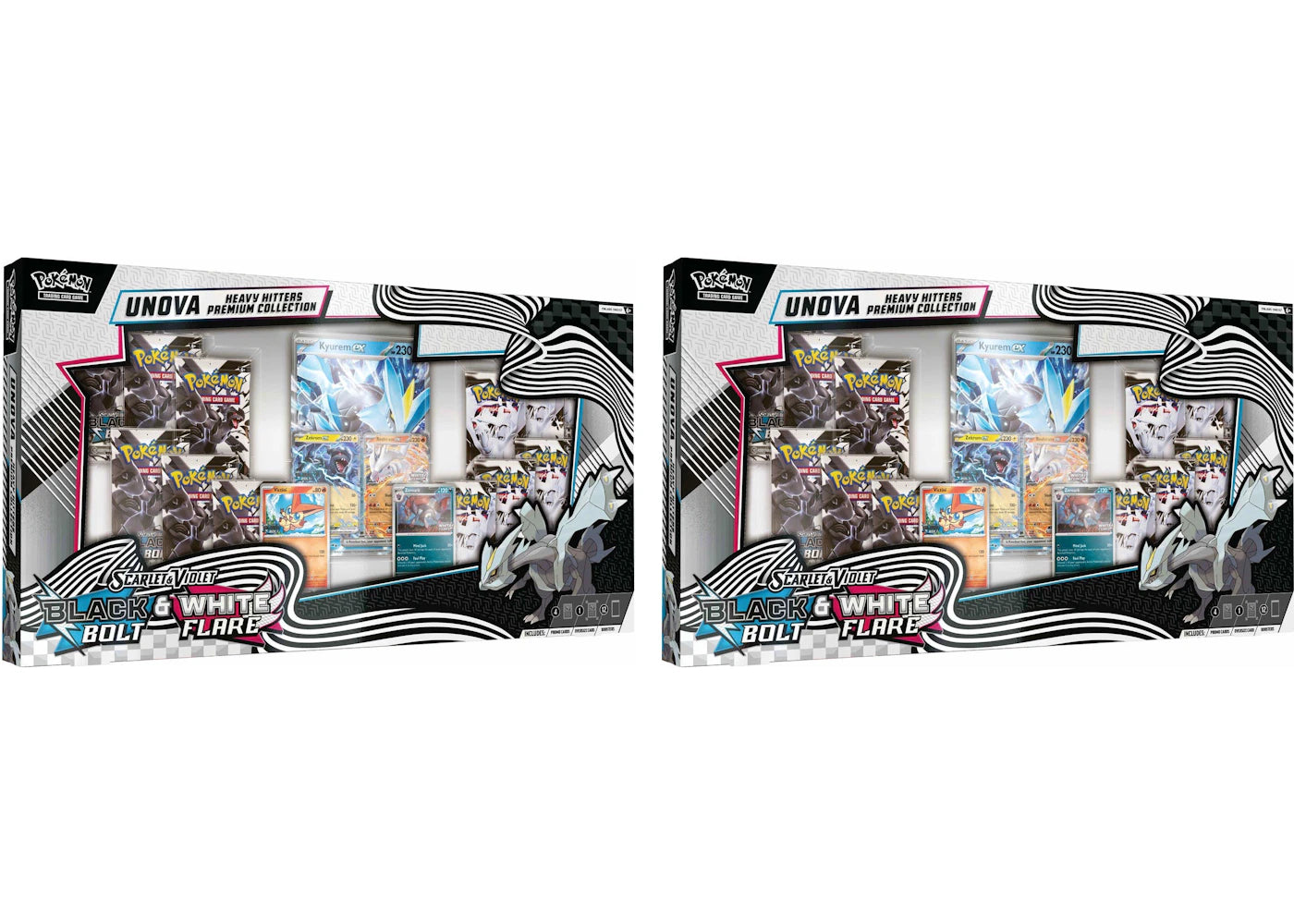 2025 Pokemon Scarlet & Violet Black Bolt & White Flare Unova Heavy Hitters Premium Collection (Costco Exclusive) 2X Lot