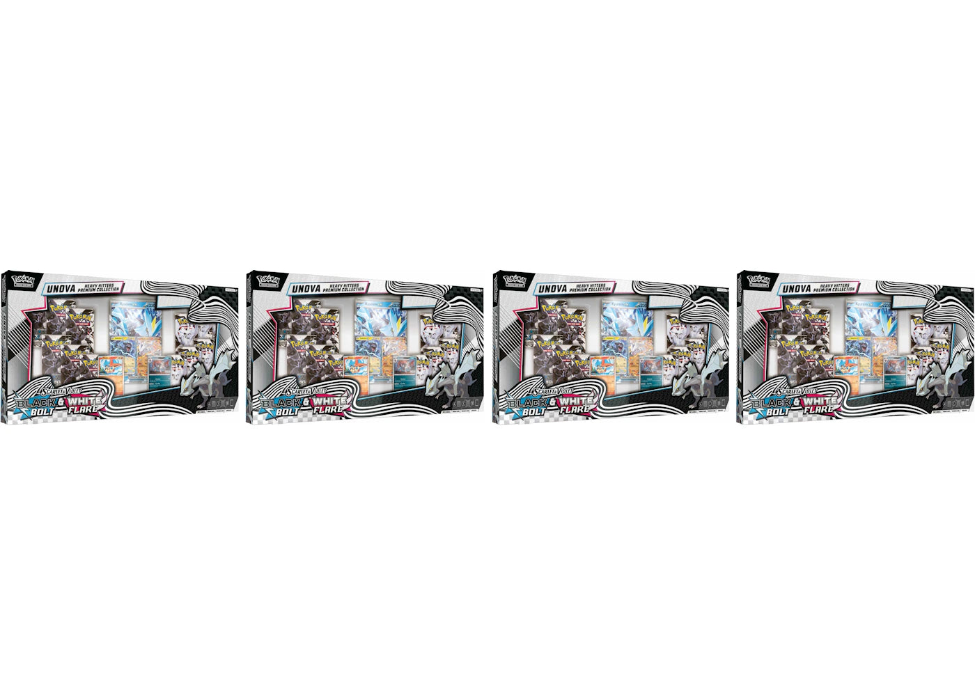 2025 Pokemon Scarlet & Violet Black Bolt & White Flare Unova Heavy Hitters Premium Collection (Costco Exclusive) 4X Lot
