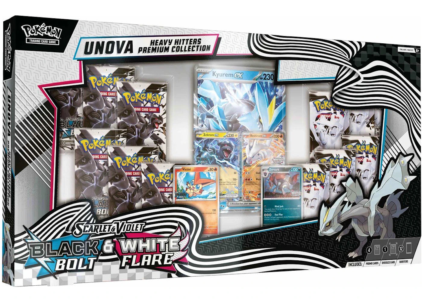 2025 Pokemon Scarlet & Violet Black Bolt & White Flare Unova Heavy Hitters Premium Collection (Costco Exclusive)
